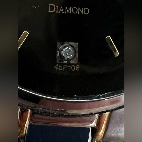 Caravelle by Bulova Ladies Watch Diamonds Black Dial Two Tone Bracelet - Picture 7 of 13